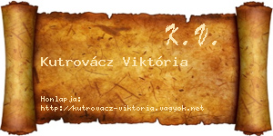 Kutrovácz Viktória névjegykártya